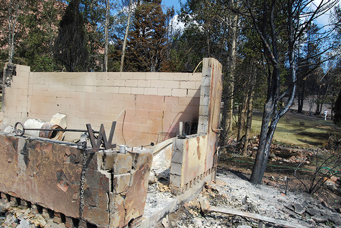 burned-out building